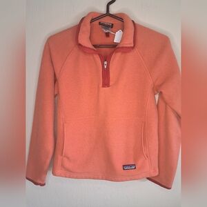 Patagonia Synchilla‎ Fleece Pullover Women Coral Pink Quarter Zip Sweatshirt